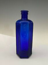 Vintage "NOT TO BE TAKEN" Cobalt Blue Glass Poison Bottle 5 3/4"