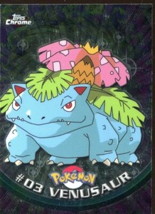 Venusaur #03 Topps Chrome Pokemon Card Holo Foil NM/LP Red Logo Textured