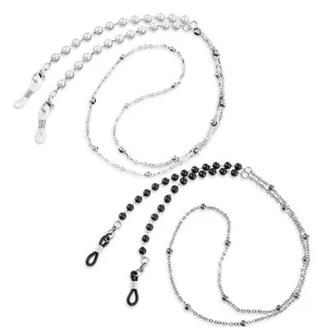 2 Pack Beaded Eyeglasses Chains Sunglasses Lanyards Eyewear String Holder - Picture 1 of 9