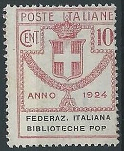 1924 REGNO PARASTATALE 10 CENT VARIETà SENZA PUNTO DOPO POP SENZA GOMMA - W164 - Picture 1 of 1