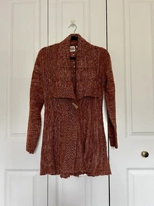 Anthropologie Rosie Neira rote Wollmischung plissierte lange Strickjacke - Damengröße M - Bild 1 von 16