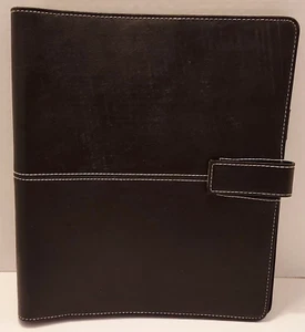 Black Vinyl Binder w/18 Notes Pages and 7 compartments - Picture 1 of 6