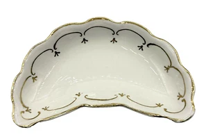 Vintage Bone Dish Gold White Candy Taylor Smith Taylor - Picture 1 of 3