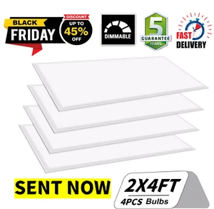 LED Panel Light 2x4FT 75 Watt 5000K Daylight White Dimmable AC 110V-277V 4 PACK - Picture 1 of 18
