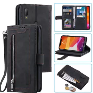 Alcatel 1V 2020 Wallet Case,Leather Zipper Magnetic Flip CardFor Alcatel 1V 2020 - Picture 1 of 26