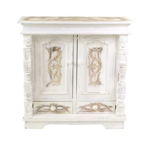 Schrank Kommode Sideboard Flurschrank Dielenschrank Ablage Tribal 80 x 80cm Weiß - Bild 1 von 6