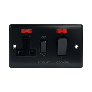 Caradok 45A DP Cooker Control Unit c/w Neon Matt Black - Picture 1 of 1