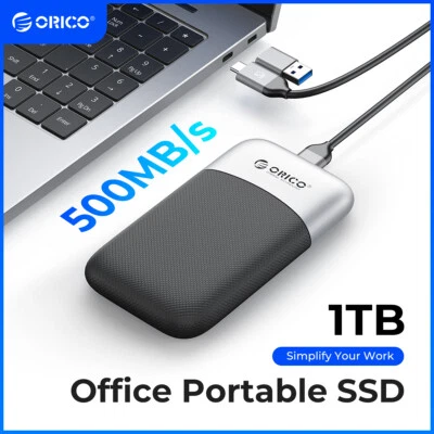 ORICO Portable SSD 500MB/S External Hard Drive 1TB 512GB USB 3.1 Type- C PSSD - Image 1 of 4