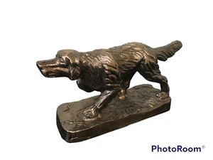 SCULTURA FIGURA IN GHISA URSS RUSSIA VINTAGE BEETHOVEN CANE SETTER CACCIA - Foto 1 di 4