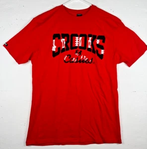 Size S - Crooks & Castles Bones Logo T-Shirt Red - Picture 1 of 6