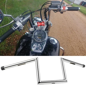 1'' Motorcycle Handlebar 8" Rise Z Bar For Honda Shadow Aero 750 1100 Spirit 750 - Picture 1 of 15