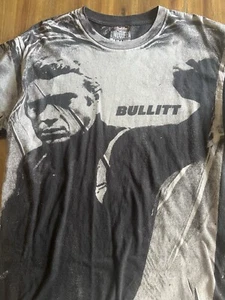 Steve MeQueen Bullitt Crime Movie AOP Graphic T Shirt Size L - Picture 1 of 9