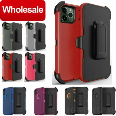 Wholesale For iPhone 17 16 15/14/13/12/11/X Shockproof Defender Case+ Clip - Image 1 of 4