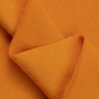Orange 100% Cotton Sweatshirt Fleece Fabric - 60" Wide -  Sold by the Yard - Image 1 of 4