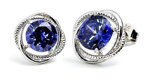 Atemberaubende Tansanit Infinity Ohrringe 8 mm 0,925 Sterlingsilber  - Bild 1 von 5