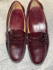 LL Bean Men’s Oxblood Penny Loafer Size 8D Leather Slip On Dress Shoe Preppy - Picture 1 of 8