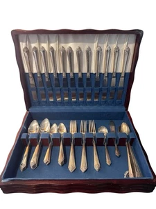 56pc International Starlight Rogers Bro Silverplate 1950 Flatware Set - Picture 1 of 19