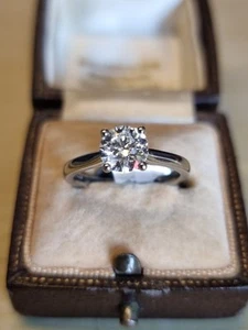 Platinum Diamond Engagement Ring Hallmarked Beautiful Lab Grown Wow - Picture 1 of 6