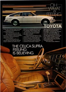 Anuncio impreso Toyota Celica Supra 1980 vintage - Imagen 1 de 1