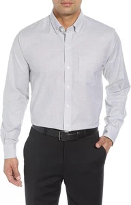 Cutter & Buck Mens Epic Easy Care Stretch Oxford Stripe Button Shirt Medium BLUE - Picture 1 of 1