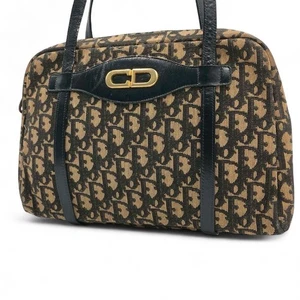 Christian Dior borsa a mano tela modello trotter CD logo hardware vintage tote bag - Foto 1 di 24