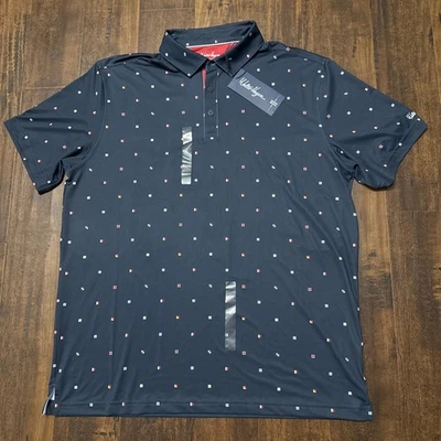 Новый с ценниками Walter Hagen Golf Performance Polo Navy Sailing Geo UPF 50+ мужские M. A0 - Изображение 1 из 4