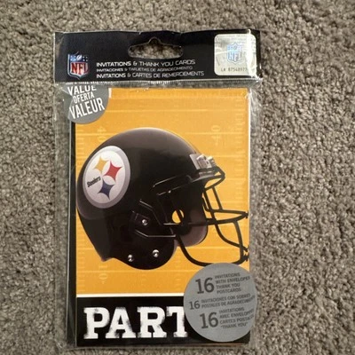 Pittsburgh Steelers NFL Football Sports 16 Party Invitations & Thank You Notes - Image 1 of 3