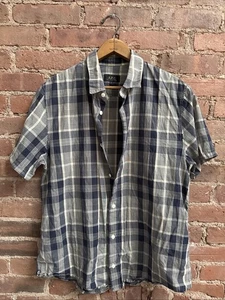 APC Men's Shirt, Size XL SLIM, Indigo Plaid 100% Cotton - Picture 1 of 9