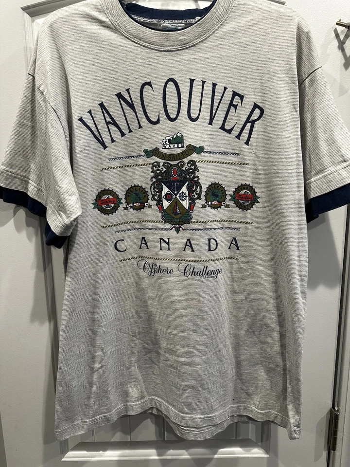 Camiseta Gris Vancouver Canadá Años 90 93 De Colección Para Hombre Talla XL Hecha en Canadá Foto 1 de 4
