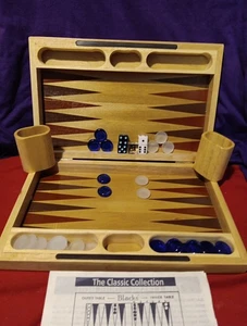 Cardinal Wooden Backgammon Set Complete VG 12×15 Travel Size Fast Shipping  - Picture 1 of 16