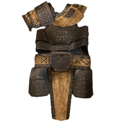 Juego de armadura bárbara cuero genuino de búfalo Les Artisans D’Azure alta calidad Foto 1 de 4