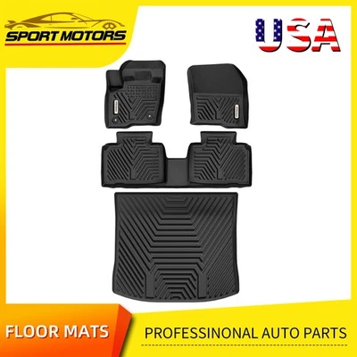 4Pcs 3D Floor Mats & Cargo Liner Set for 2015- 2025 Ford Edge All Weather Rubber Foto 1 de 4