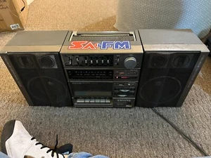 Vintage Sanyo C15 Cassette Deck Sound System Boombox Ghettoblaster - Picture 1 of 12