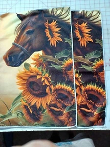 2er Set Küchen Geschirrtücher Pferd und Sonnenblumen - Bild 1 von 1