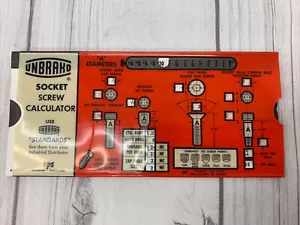 Calculadora de tornillo de enchufe Unbrako serie 1960, regla deslizante, tabla de conversión - Imagen 1 de 8