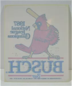 Adesivo finestra birra MLB St Louis Cardinals Nat League Champs Busch 1987 mai usato - Foto 1 di 1