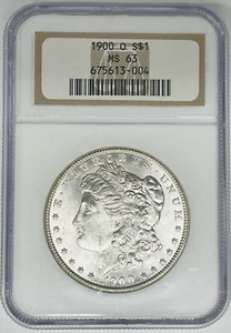 Dólar de plata Morgan 1900-O NGC MS 63 - Imagen 1 de 2
