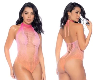 Mapale 1124 Floral Halter Ombre Bodysuit Color Sunset - Image 1 of 4