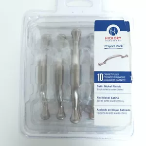 6 Hickory Hardware Project Pack Satin Nickel Finish 3" Schrankgriffe VP14174-SN - Bild 1 von 7