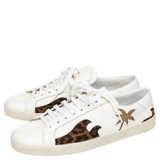 Men 8.5US Saint Laurent Leopard Palm Tree Leather Sneakers