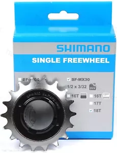 Shimano SF-MX30 18T Freewheel for 1/2" x 3/32" Chain Single-Speed BMX Bike - Picture 1 of 4