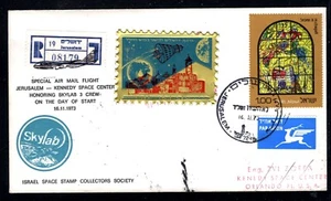 Israel Cover Special Air Mail Flight Jerusalem -Kennedy Space Center 1973 x46104 - Picture 1 of 2