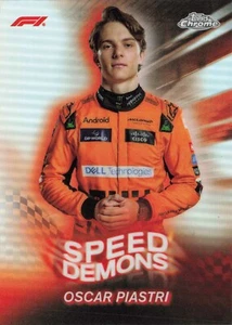 2024 Topps Chrome Speed Demons SD-8 OSCAR PIASTRI McLaren F1 Fórmula 1 - Imagen 1 de 2