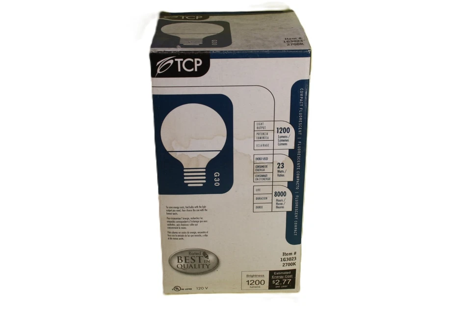 3X TCP 1G3023 Lamps G30 14w 120v EDG30-14 Compact Fluorescent light Bulb - Image 1 of 3