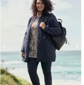 Seasalt Boulder Rock Jacket Parka Fleece Navy UK14-16 Full Zip Outdoor L2308 - Picture 1 of 15