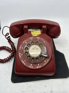 Vintage Red Bell System Western Electric Rotary Dial Desk Landline Phone 500D2M - Picture 1 of 9