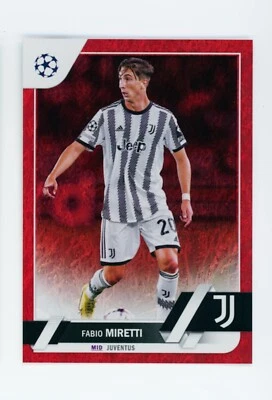 2022-23 Fabio Miretti Topps Jade Edition Red Foil Juventus FC Rookie Card 1/5 - Image 1 of 3