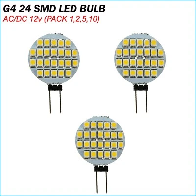 G4 24 SMD LED Bulb Lamp Super Bright Rv Camper Cabinet Dome Light AC/DC 12v - Image 1 of 4