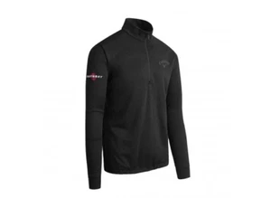 Callaway Odyssey Waffle 1/4 zip Midlayer Caviar Black Odyssey logo Sleeve CT3° - Picture 1 of 2