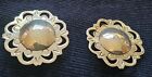 Large Vtg Southwest Concho Style Sterling Silver Clipon Round Earrings 1.5" A